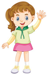 Girl with happy smile on white background