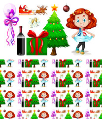 Fototapeta na wymiar Seamless background design with christmas theme