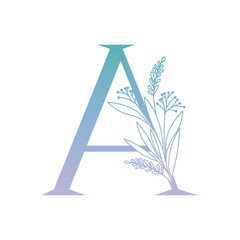 letter of the alphabet with leaves