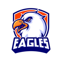 Angry Eagle Mascot, Isolated vector logo illustration
