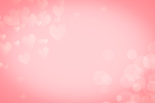 Heart background on pink pastel color. Valentine's Day abstract background with hearts