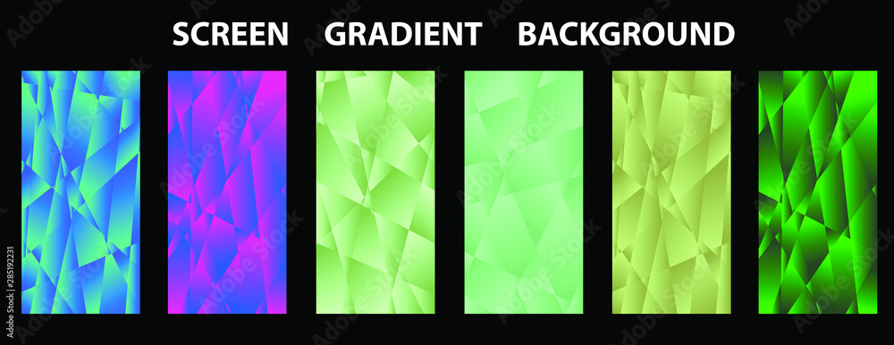 Poster set of colorful polygonal vector eps 10 illustration gradient background texture. simply geometric p
