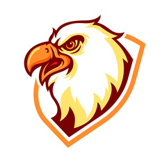 Angry Eagle Mascot, Isolated vector logo illustration