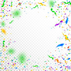 Streamers and confetti. Colorful tinsel and foil r