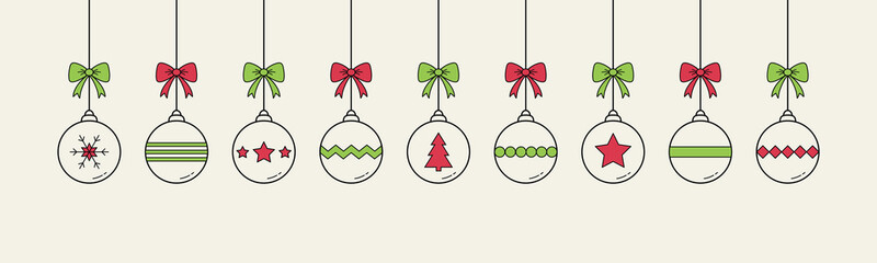 Modern Christmas balls on white background. Xmas decoration. Vector