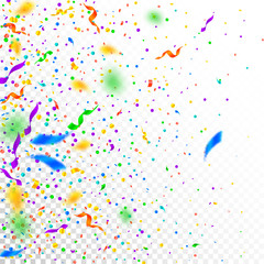 Streamers and confetti. Colorful tinsel and foil r