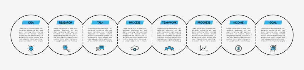 Circle infographic with 8 options. Vector