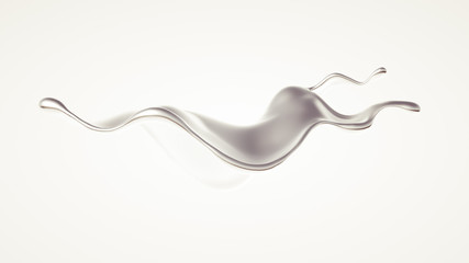 Silver splash. 3d illustration, 3d rendering.