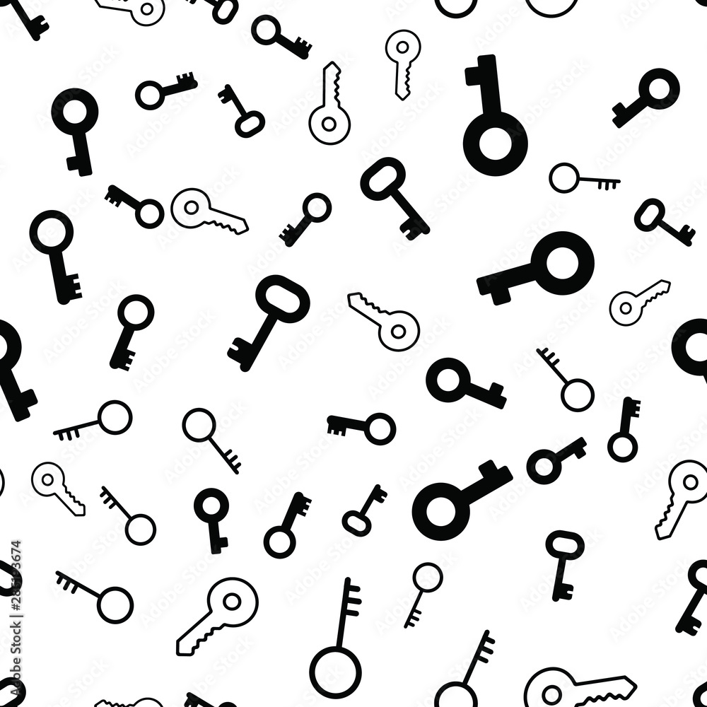 Poster seamless vector pattern with keys. texture for textile, wallpaper and backdrop