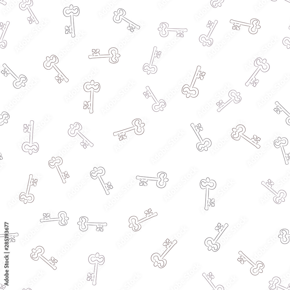 Poster seamless vector pattern with keys. texture for textile, wallpaper and backdrop
