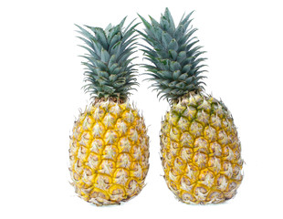 Fototapeta premium Pineapple slices isolated on white background