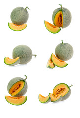 collection of 6 cantaloupe melon images