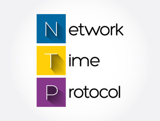 NTP - Network Time Protocol acronym, technology concept background