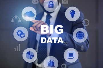 Big data analytics and network concept with icons