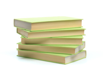 stack of Old books isolated on white