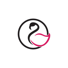 Flamingo logo template vector