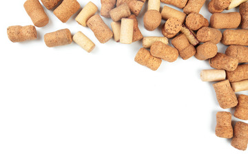 Wine corks on white background isolated - Image .