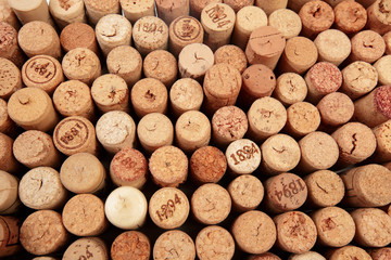 Butt ends of wine corks background - Image