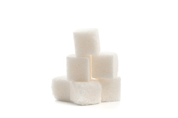 .Sugar cubes on white background isolated - Image