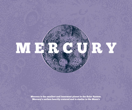 Hand drawn Mercury planet