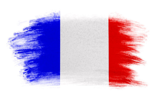 France flag in grunge style. French flag with grunge texture. The national symbol of France.