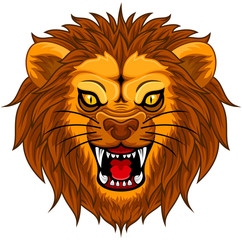 Angry lion face illustration mascot