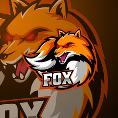 Angry fox mascot logo design