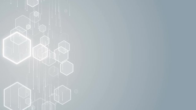 Hex particles medical grid hexagon pattern technology background loop
