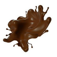 Splash of chocolate 3d illustration, 3d rendering.