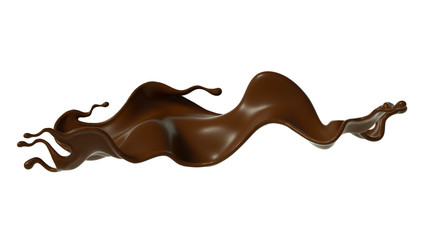 Splash of chocolate 3d illustration, 3d rendering.