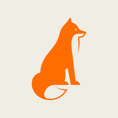Fox logo. Icon design. Template elements