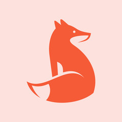 Fox logo. Icon design. Template elements