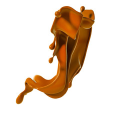 Splash of chocolate 3d illustration, 3d rendering.