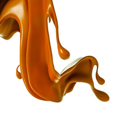 Splash of chocolate 3d illustration, 3d rendering.