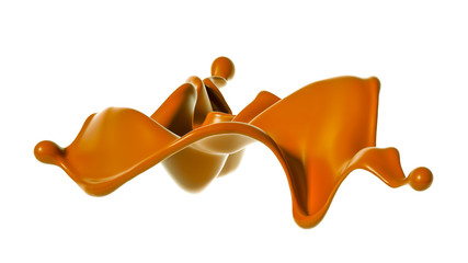 Splash of chocolate 3d illustration, 3d rendering.