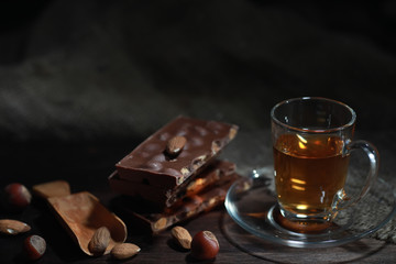 Brewed tea on a serving table