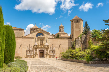 Fototapeta na wymiar Courtyard of Abbey of Santa Maria de Poblet in Spain