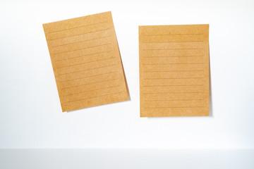 Empty paper sheet with brown texture and on  white background surface. Copy space for add text or art work designs.