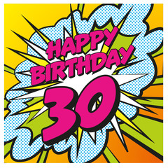 Carte Happy Birthday 30 years 