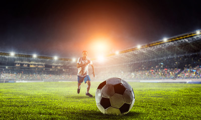 Obraz na płótnie Canvas Abstract soccer theme - hottest match moments