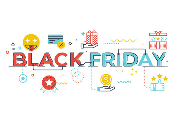 Black friday word lettering illustration