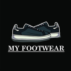 my footwear illustration. vector of running shoe