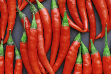 Hot red pepper. Chilean pepper on a black.