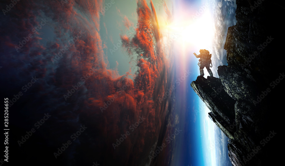 Poster abstract planets and space background
