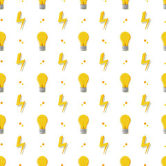 Vector seamless pattern with light bulbs. Simple background with a conventional incandescent bulb.