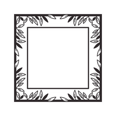 frame with branches and leaves