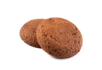 Soft Chocolate Butter Cookies With Chocolate Filling Isolated
