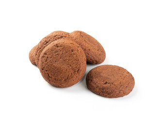 Soft Chocolate Butter Cookies With Chocolate Filling Isolated