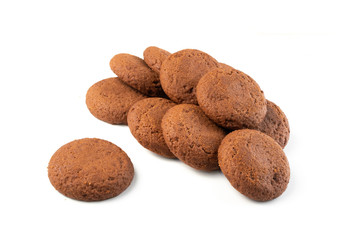 Soft Chocolate Butter Cookies With Chocolate Filling Isolated