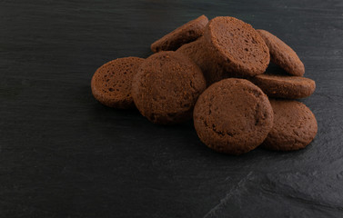 Soft Chocolate Butter Cookies With Chocolate Filling on Table